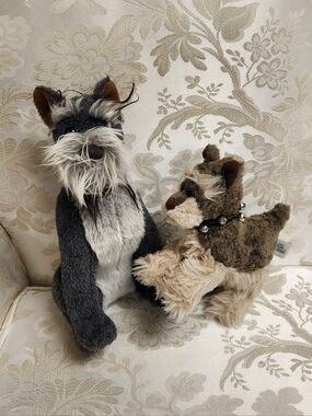 12” TY Classic Schnauzer Dog MAX & Ganz Scrubber Plush Stuffed Animal Toys